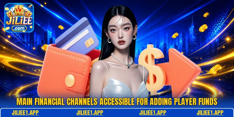 Main financial channels accessible for adding player funds