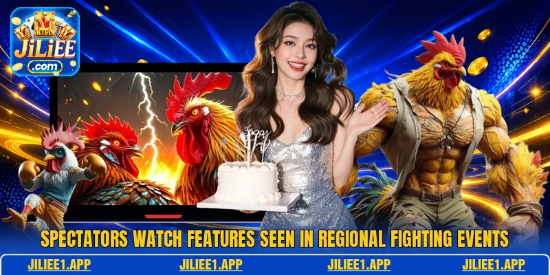 Spectators watch features seen in regional fighting events Spectators watch features seen in regional fighting events