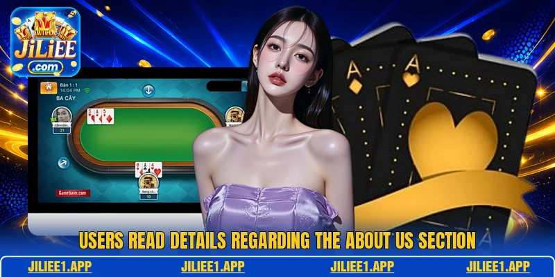 Users read details regarding the About us section